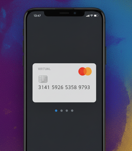 Crypto debit card no kyc displayed on a smartphone